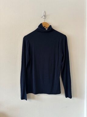 Banana Republic NWT Luxe Wool Blend Navy Blue Turtleneck T-Shirt | Size Medium